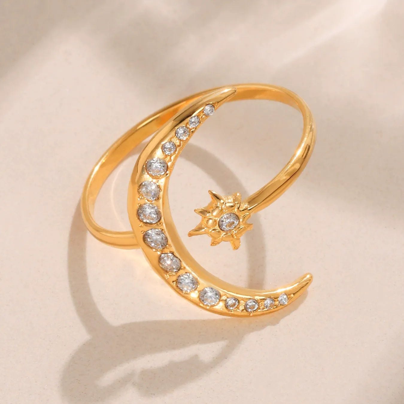 316L Stainless Steel Sparkling Celestial Zirconia Ring - Image 2