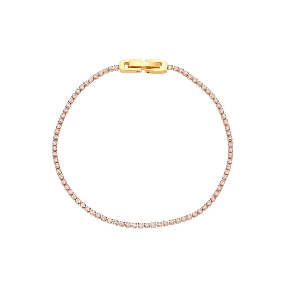 316L Stainless Steel Sparkling Pave Zircon Tennis Bracelet - Image 5