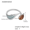 Steel Enamel Champagne Zircon / Size 7
