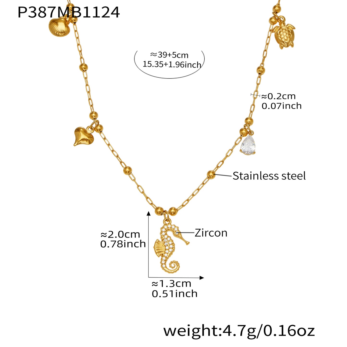 316L Stainless Steel Sparkling Zirconia Bell & Daisy Charm Necklace - Image 9