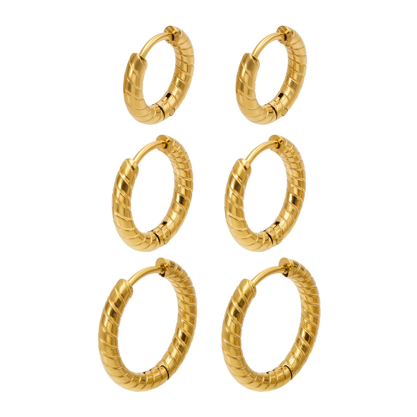 316L Stainless Steel 18K PVD Gold Spiral Earrings made with 316L stainless steel and 18K PVD gold finish for wholesale jewelry buyers - image 12