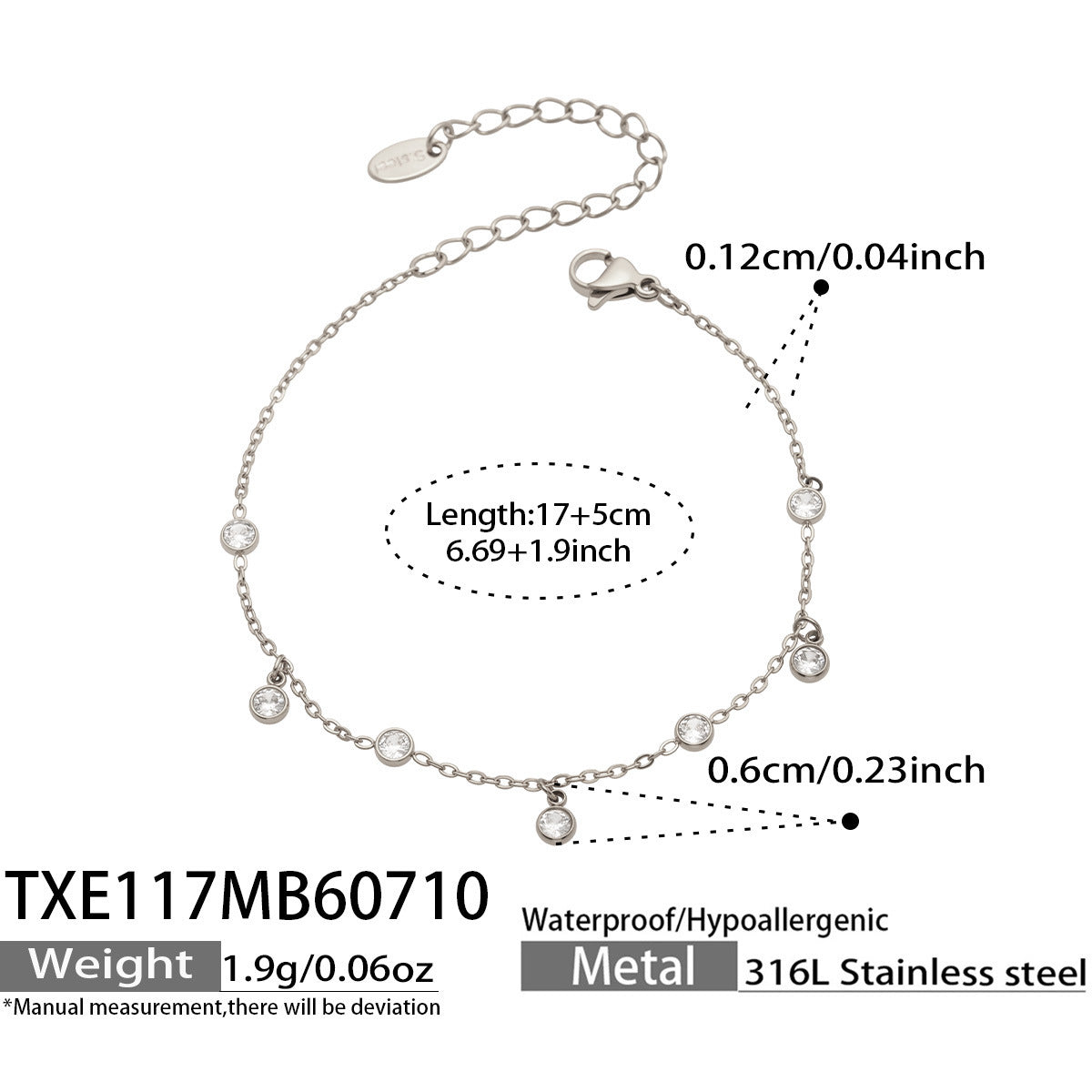 316L Stainless Steel 18K PVD Gold Star Moon Lightning Charm Bracelet made with 316L stainless steel and 18K PVD gold finish for wholesale jewelry buyers - image 6