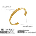 Gold Three-Layer Crossover Open Cuff Bracelet (Z331) / Bangle