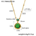 Gold / Green Zircon Necklace 41+5cm