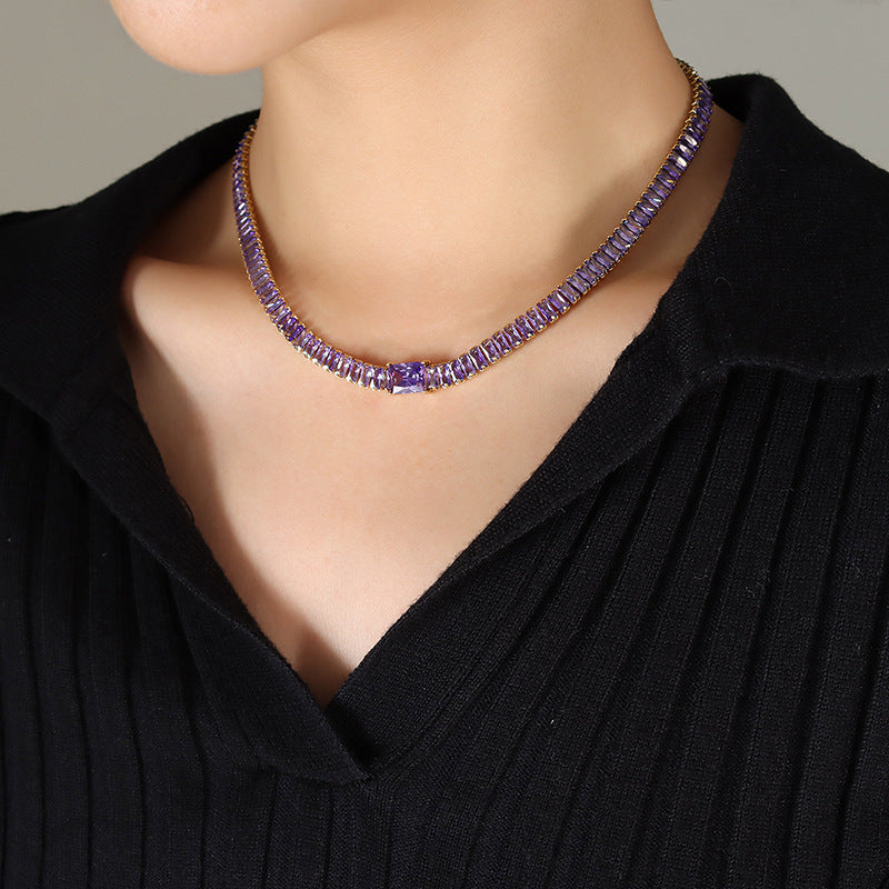 316L Stainless Steel Tarnish-Free Pavé Zircon Dainty Necklace & Bracelet Set - Image 11