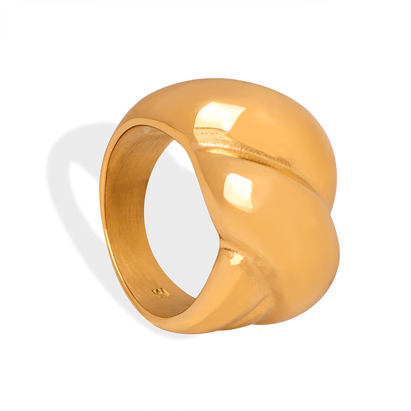 316L Stainless Steel 18K PVD Gold Twisted Texture Ring made with 316L stainless steel and 18K PVD gold finish for wholesale jewelry buyers - image 6
