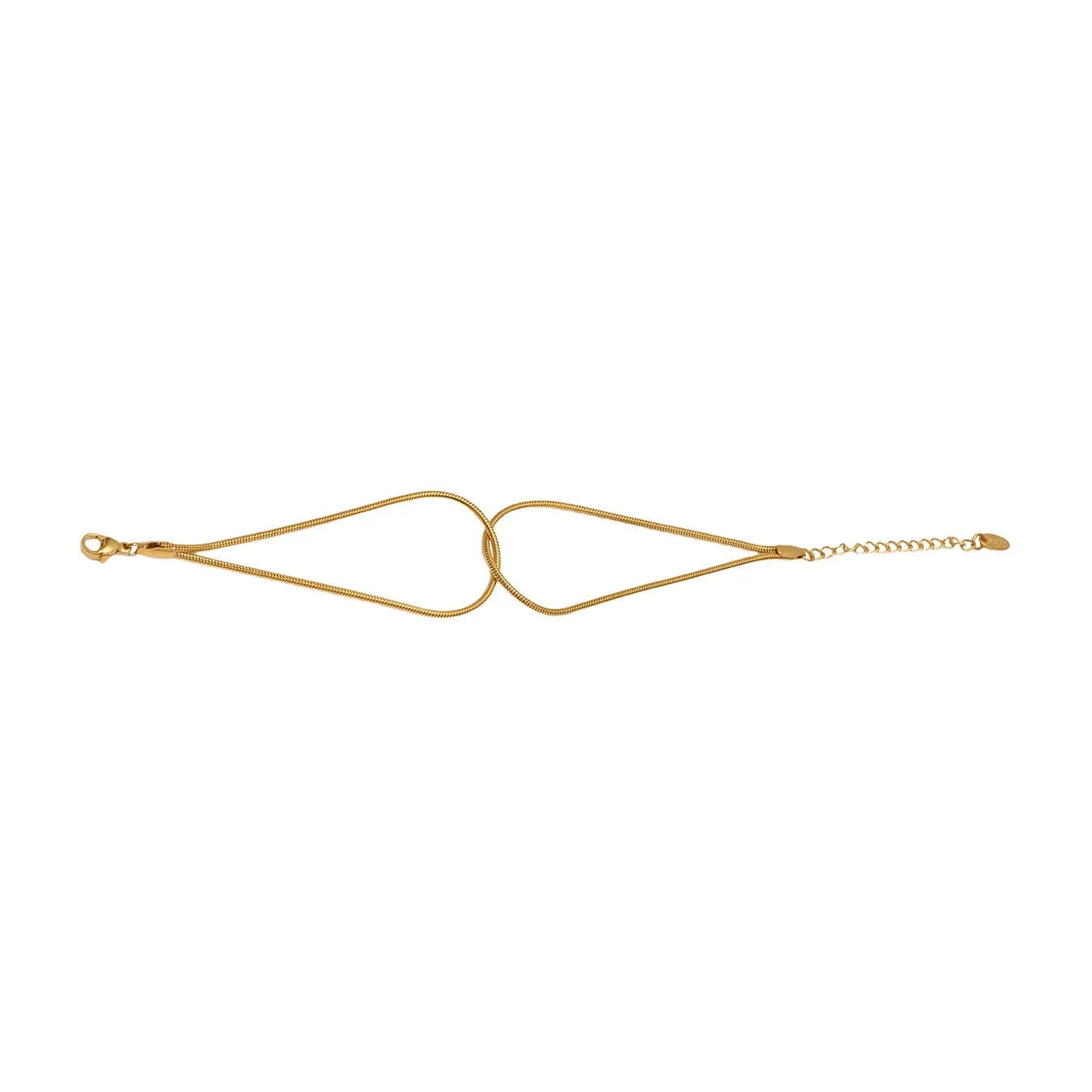 316L Stainless Steel Two-Tone Knot Snake Chain Bracelet - Image 4