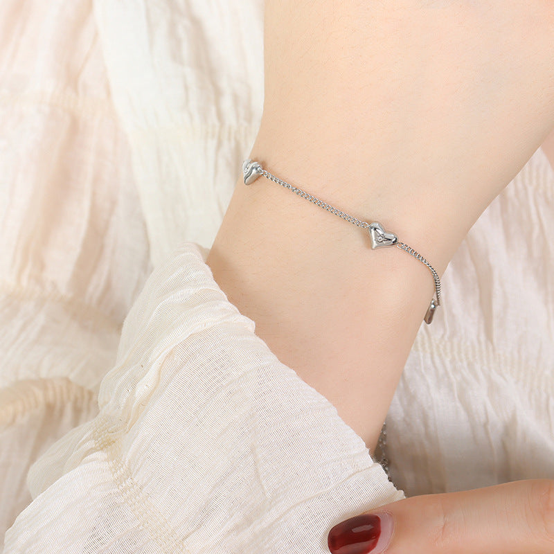 316L Stainless Steel Versatile Zircon-Inlaid Heart Jewelry Collection - Image 10