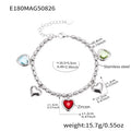 Steel / Heart Zircon Bracelet 16+5cm
