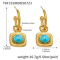 Gold Blue Turquoise Zircon / Earrings