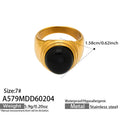 Gold Black Obsidian / Size 6
