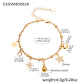 Gold / Waterdrop Star Charm Bracelet (16+5cm)