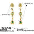 Green锆石水滴Gold / Earrings