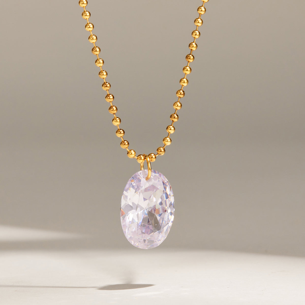 Elegant 316L stainless steel waterdrop zircon necklace