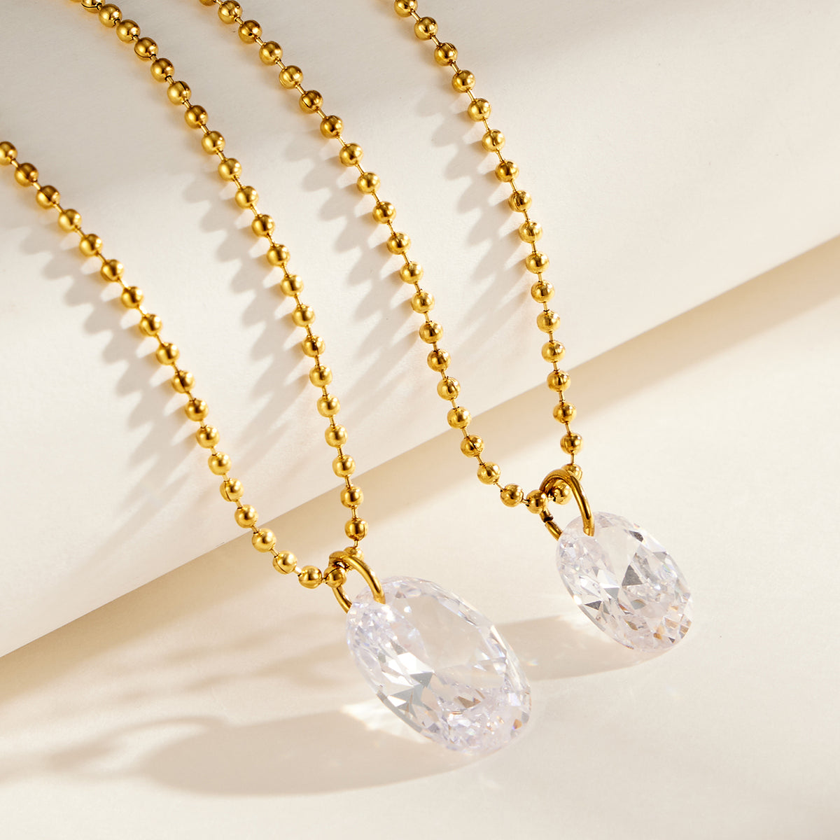 316L Stainless Steel 18K PVD Gold Waterdrop Zircon Pendant Necklace made with 316L stainless steel and 18K PVD gold finish for wholesale jewelry buyers - image 10