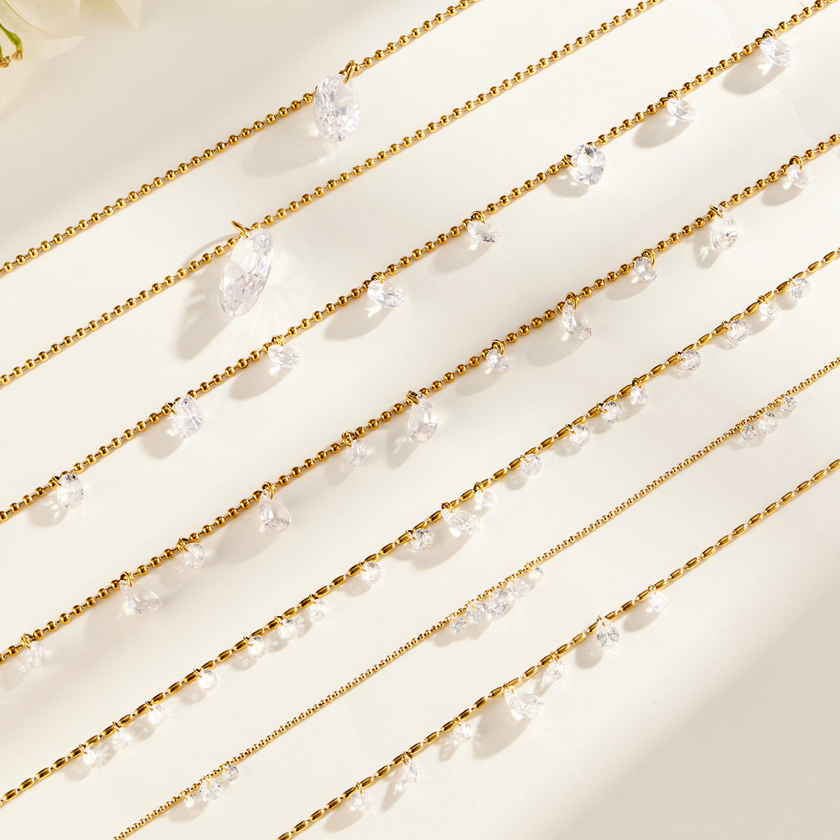 316L Stainless Steel 18K PVD Gold Waterdrop Zircon Pendant Necklace made with 316L stainless steel and 18K PVD gold finish for wholesale jewelry buyers - image 11