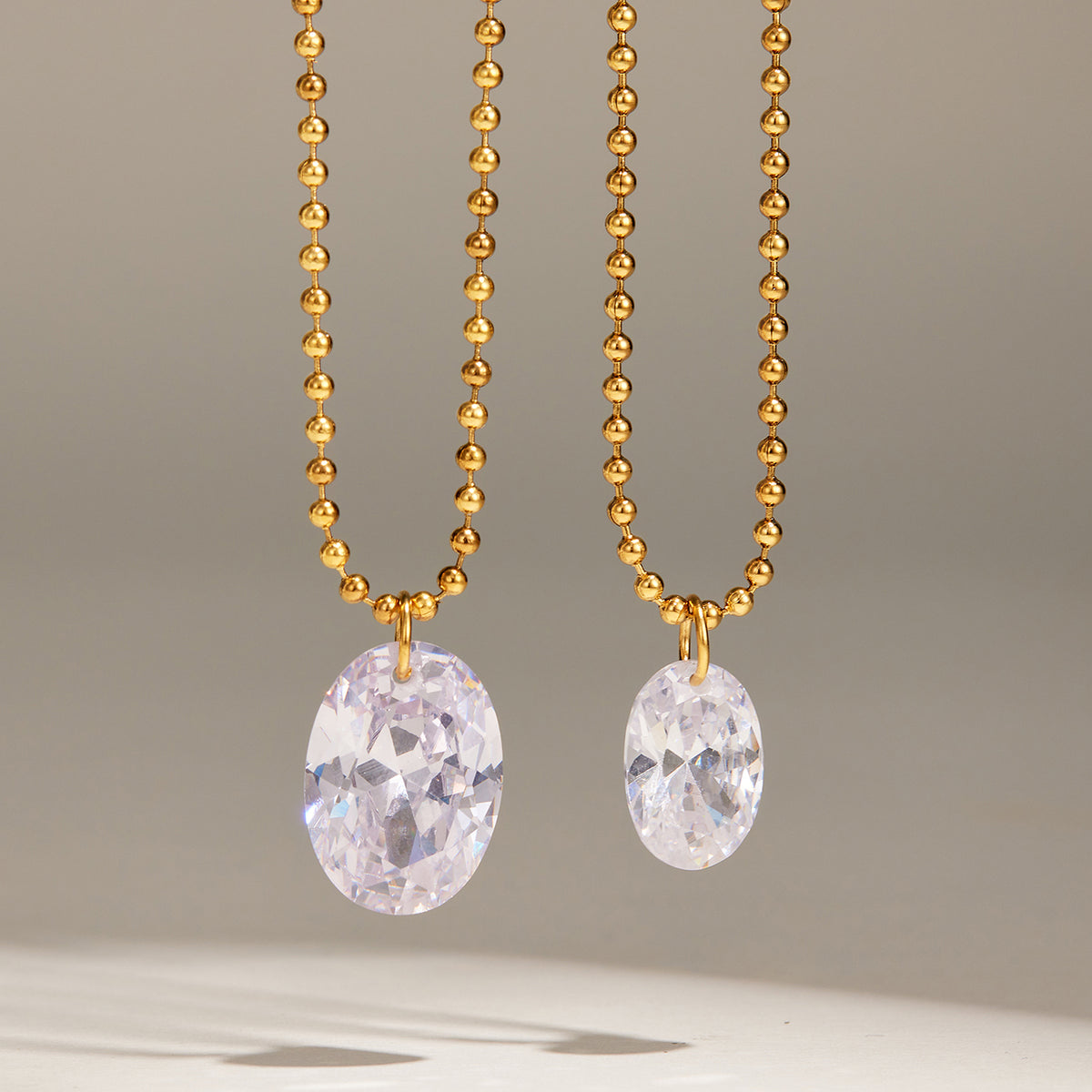 316L Stainless Steel 18K PVD Gold Waterdrop Zircon Pendant Necklace made with 316L stainless steel and 18K PVD gold finish for wholesale jewelry buyers - image 7