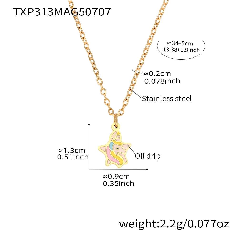 316L Stainless Steel Whimsical Enamel Unicorn & Pony Jewelry Collection - Image 2