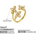 White CZ Gold Open Ring / Size 7