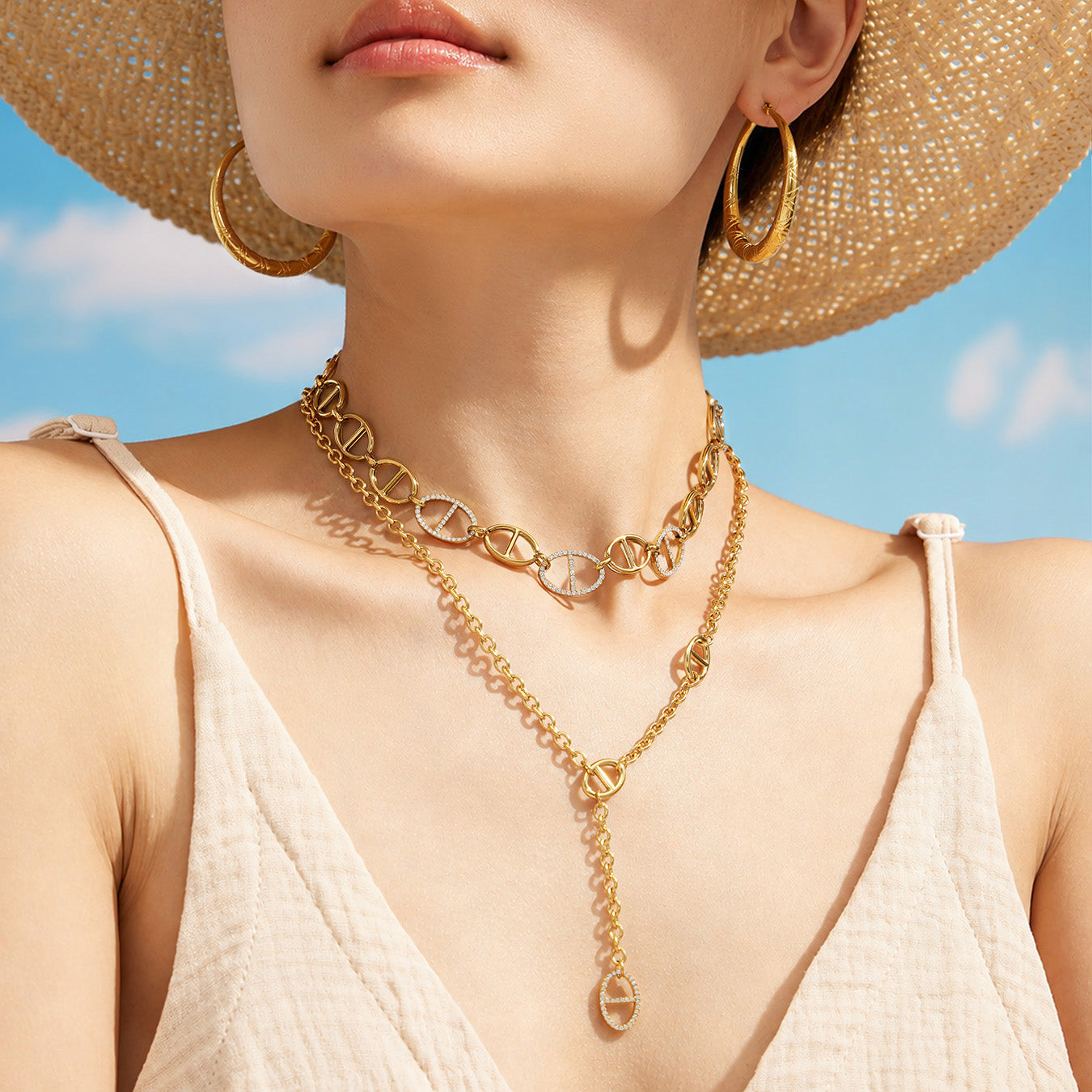 316L Stainless Steel 18K PVD Gold Y Shape Necklace made with 316L stainless steel and 18K PVD gold finish for wholesale jewelry buyers - image 11