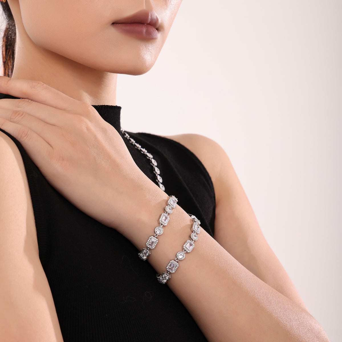 316L Stainless Steel 18K PVD Gold Zircon Chain Bracelet made with 316L stainless steel and 18K PVD gold finish for wholesale jewelry buyers - image 10
