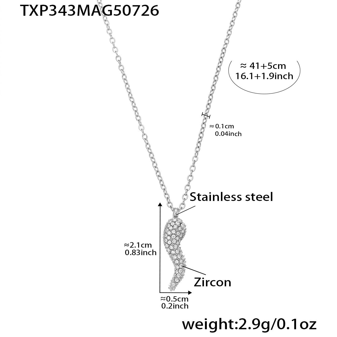 316L Stainless Steel Zircon Chili Pepper & Dog Bone Stackable Necklace & Bracelet - Image 11