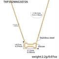 Gold / Dog Bone Zircon Necklace (39+5cm)