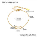 Gold / Dog Bone Zircon Bracelet (15+5cm)