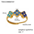 Blue Zircon Flower Ring Size 7