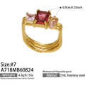 Triple-Layer Pink Zircon Gold / Size 7