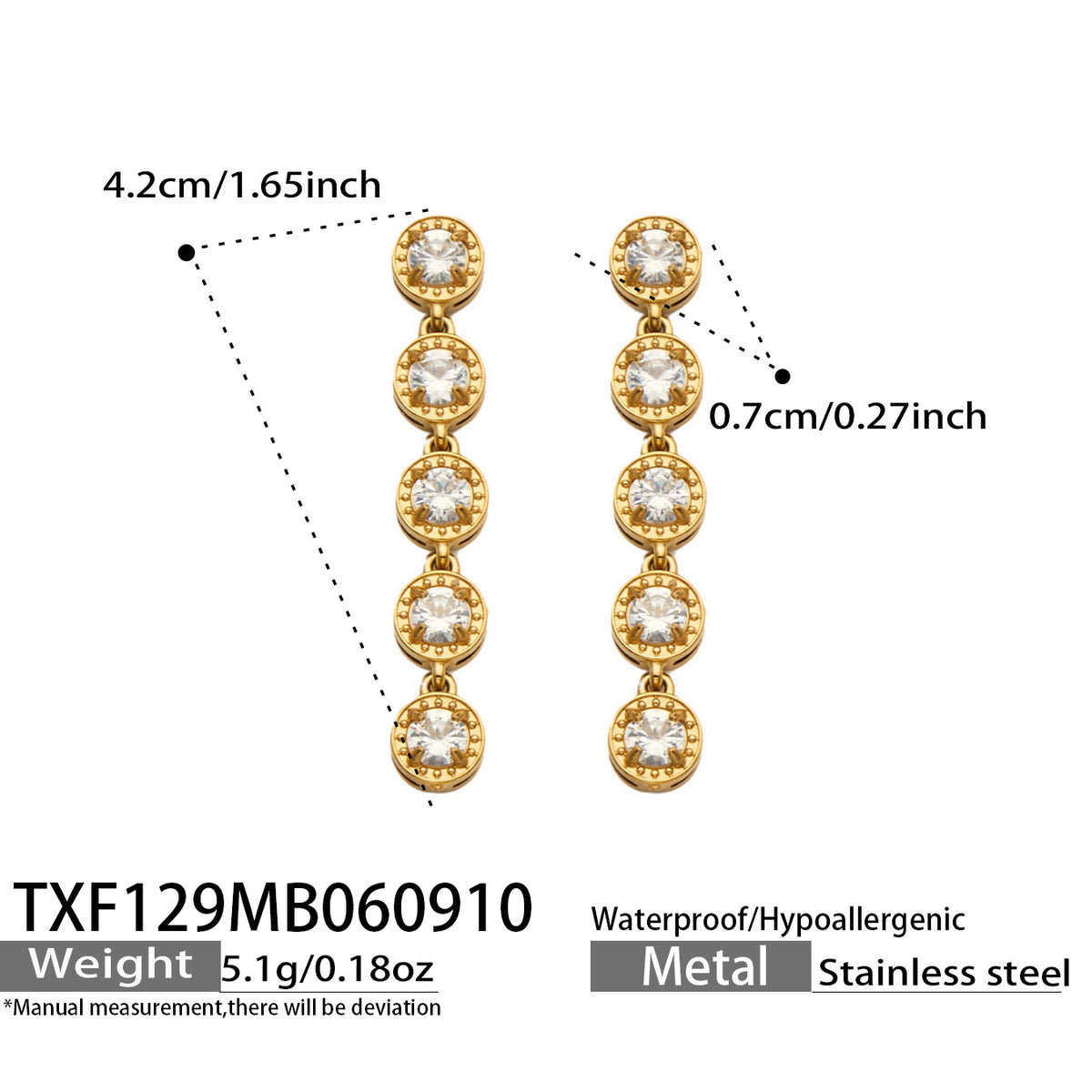 316L Stainless Steel 18K PVD Gold Multicolor Zircon Necklace made with 316L stainless steel and 18K PVD gold finish for wholesale jewelry buyers - image 4