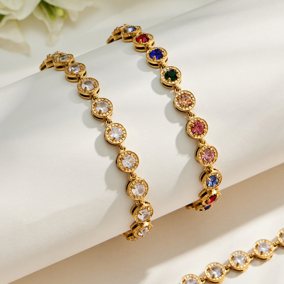 316L Stainless Steel 18K PVD Gold Multicolor Zircon Necklace made with 316L stainless steel and 18K PVD gold finish for wholesale jewelry buyers - image 8