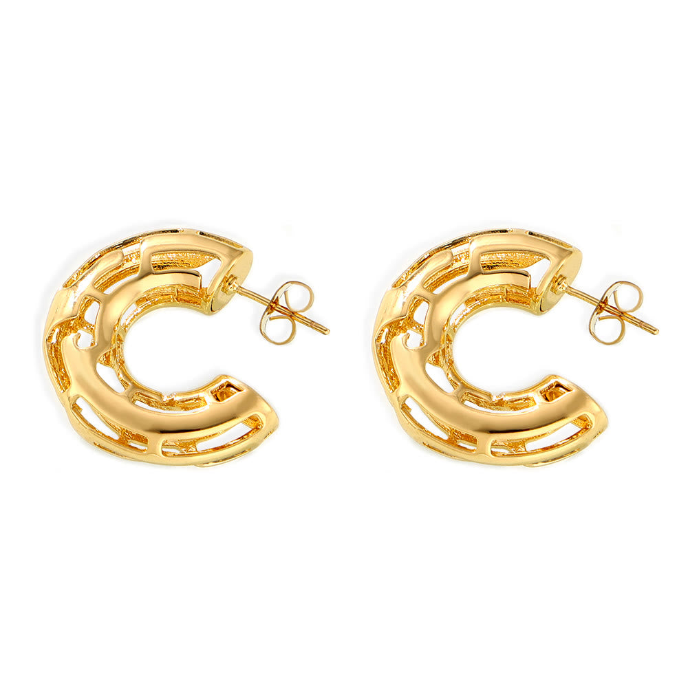 Miduoduo 18K Gold Plated Stainless Steel F1250 Geometric Earrings Dimension & Weight Specs 4