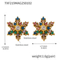 Gold Multi-color Cubic Zirconia Earrings (TXF219) / Default