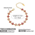 TXE533-Pink Zircon Gold Bracelet 16.5+5cm