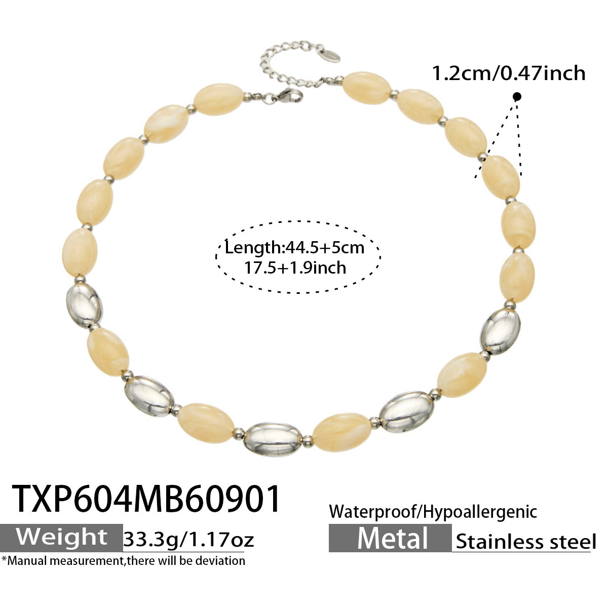 316L Stainless Steel 18K PVD Gold Resin Jewelry Bracelet and Necklace Collection