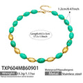 Necklace / Green Resin Gold / 5cm
