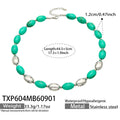 Necklace / Green Resin Steel / 5cm