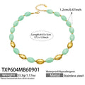 Necklace / Light Green Resin Gold / 5cm