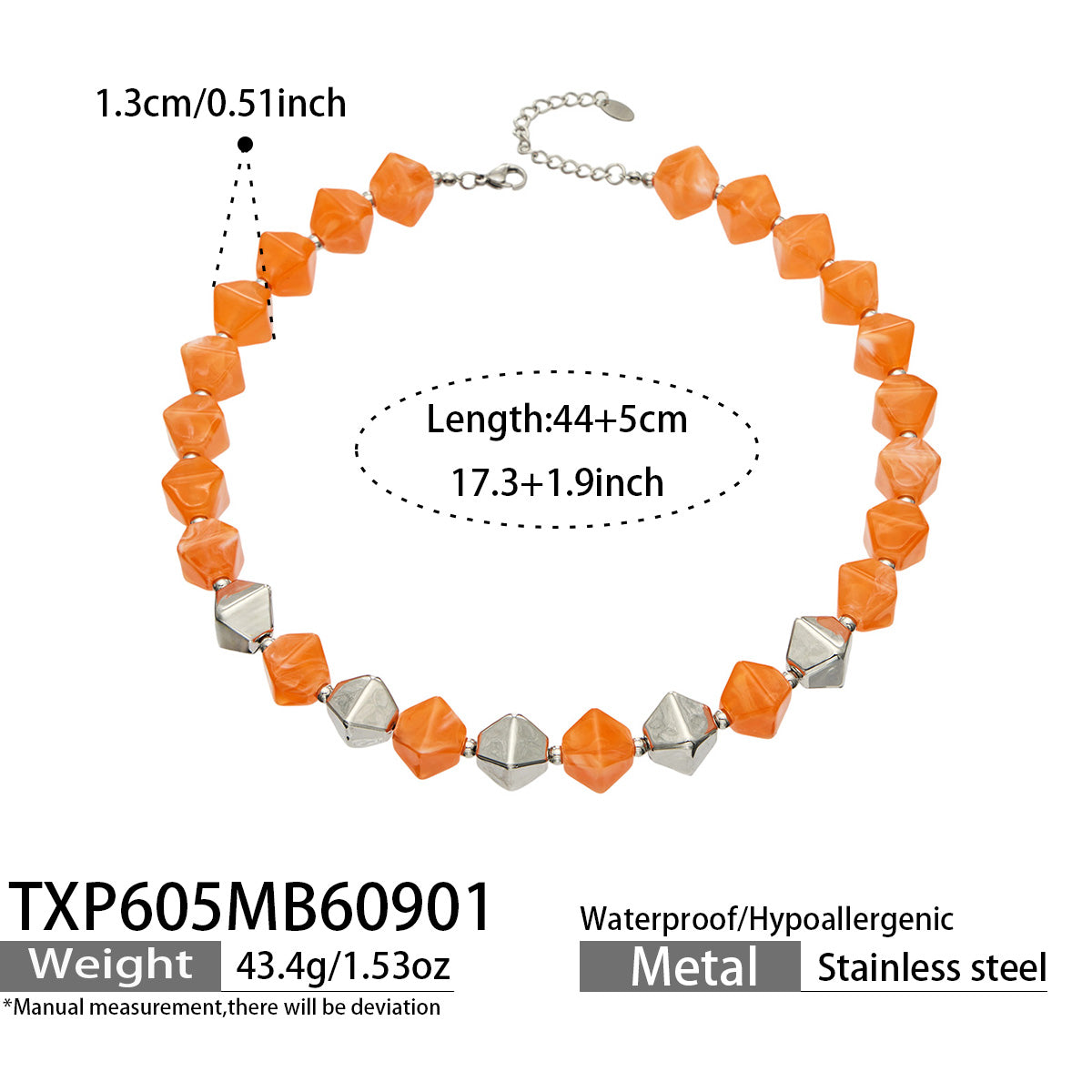 316L Stainless Steel 18K PVD Gold Resin Bracelet and Necklace Collection