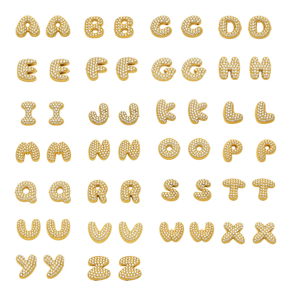 A to Z gold initial stud earrings showing all 26 letter options