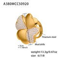 A380 Clover Pavé / Gold / Size 6