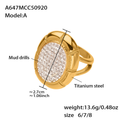A647-A Round Pavé / Gold / Size 6