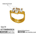 White Emerald-Cut CZ Gold Ring / Size 7