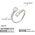 White CZ / Steel-tone / Size 7 (NA819A7)
