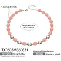 TXP603 – Necklace / Pink Resin Steel / 43+5 cm