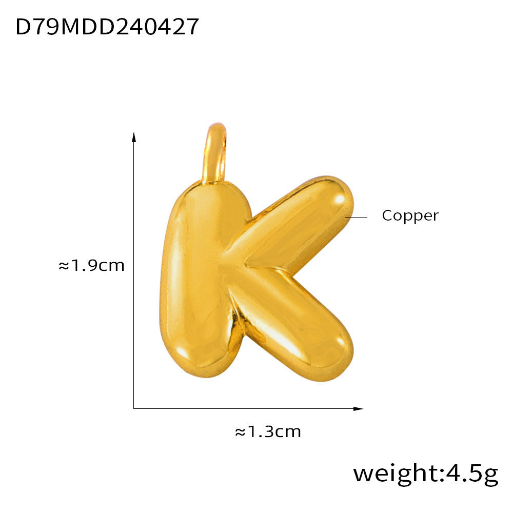 316L Stainless Steel 18K PVD Gold Bubble Letter Pendant made with 316L stainless steel and 18K PVD gold finish for wholesale jewelry buyers - image 17