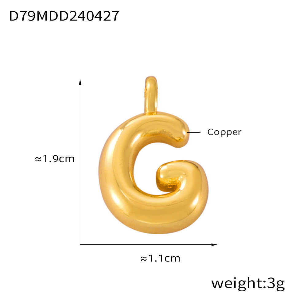 316L Stainless Steel 18K PVD Gold Bubble Letter Pendant made with 316L stainless steel and 18K PVD gold finish for wholesale jewelry buyers - image 19