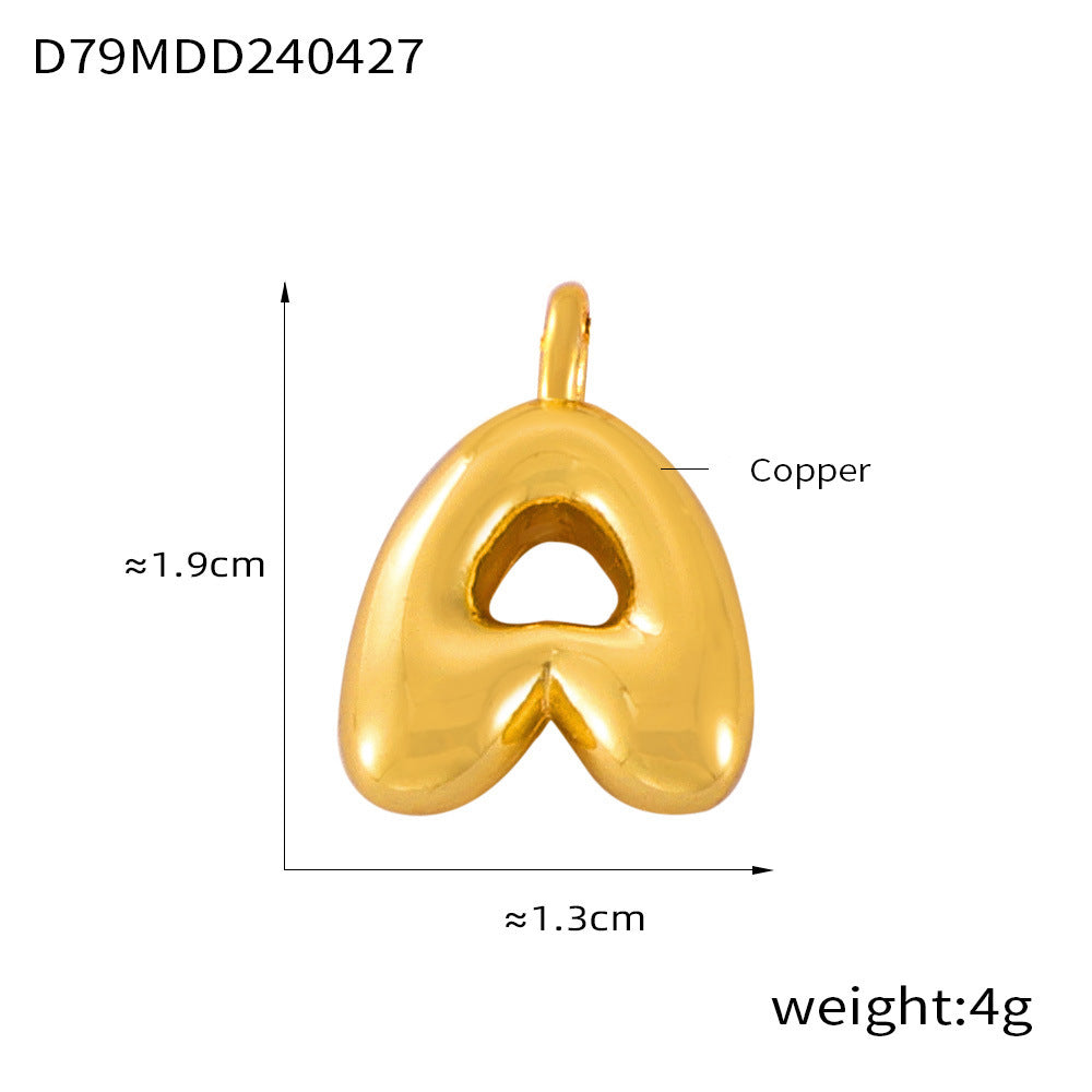 316L Stainless Steel 18K PVD Gold Bubble Letter Pendant made with 316L stainless steel and 18K PVD gold finish for wholesale jewelry buyers - image 27
