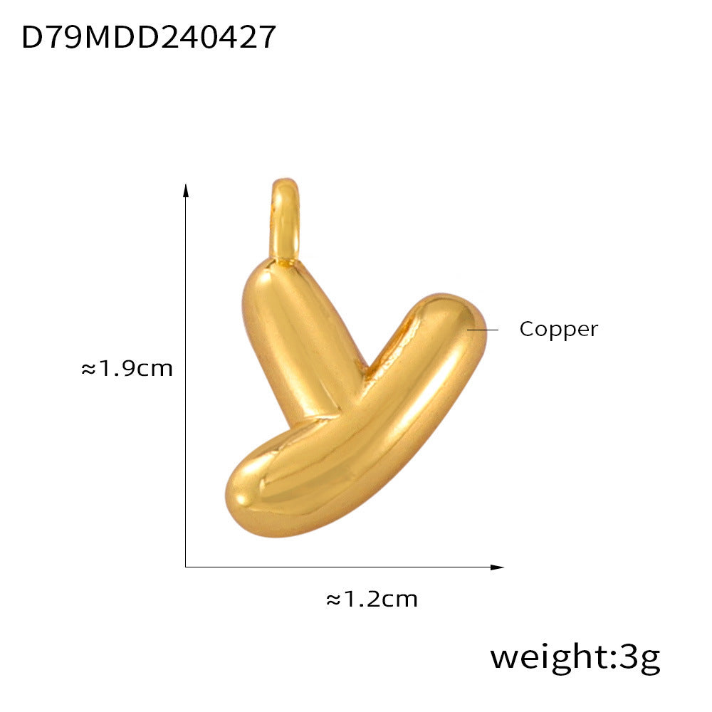 316L Stainless Steel 18K PVD Gold Bubble Letter Pendant made with 316L stainless steel and 18K PVD gold finish for wholesale jewelry buyers - image 3